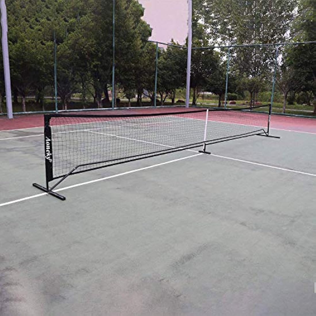 Aoneky 22x3ft Pickleball Paddle Tennis Net Set, Metal Stand and PE Net - Portable PickleBall Net for Volleyball Tennis Driveway Outdoor Garden Beach (22 x 3 ft)