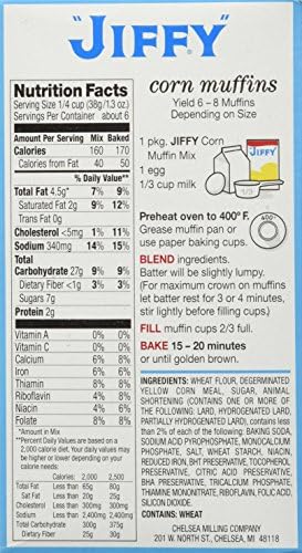 Jiffy Corn Muffin Mix - Make Corn Bread Quick and Easy, 240 g (6-Pack)