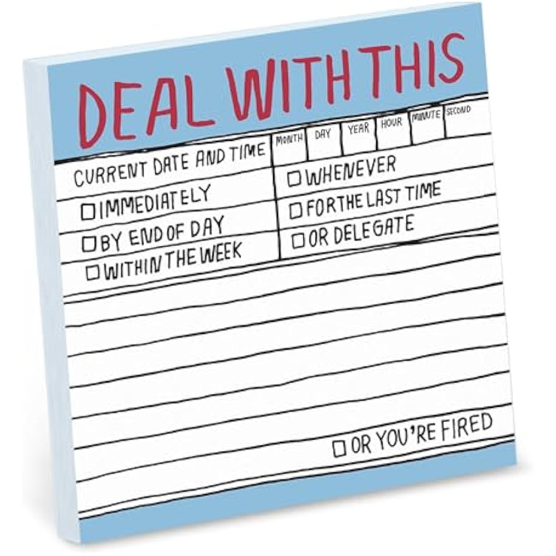 8-Pack Knock Knock Deal with This Hand-Lettered Sticky Notes, to Do Pads, 3 x 3-inches, 100 Sheets Each