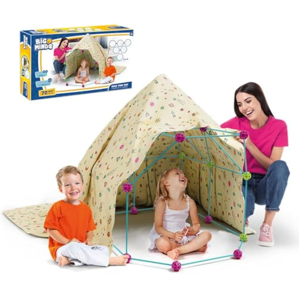 Fort Building Kits For Kids | Den Building Kit For Kids 70 Pieces | Construction Toys Stem | Garden Games | Fort Building Kit Indoor And Outdoor Toys | 5 Year Old Girls Gifts | 5 Year Old Boy Gifts