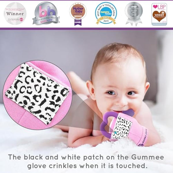 Gummee Glove Baby Teething Mitten - Detachable Teether - Teething Glove 3-6 Months - Teething Mitten for Babies - Teether Toys - Baby Gifts Toys