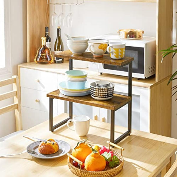 IBUYKE Spice Rack,kitchen countertop organizer Shelf,Extra Large Cabinet Storage Shelf Organizer Rack,Bathroom Storage Shelf,Cosmetic Storage Rack, Pantry Shelf for Kitchen,Dining Room,Office,TLJ001H