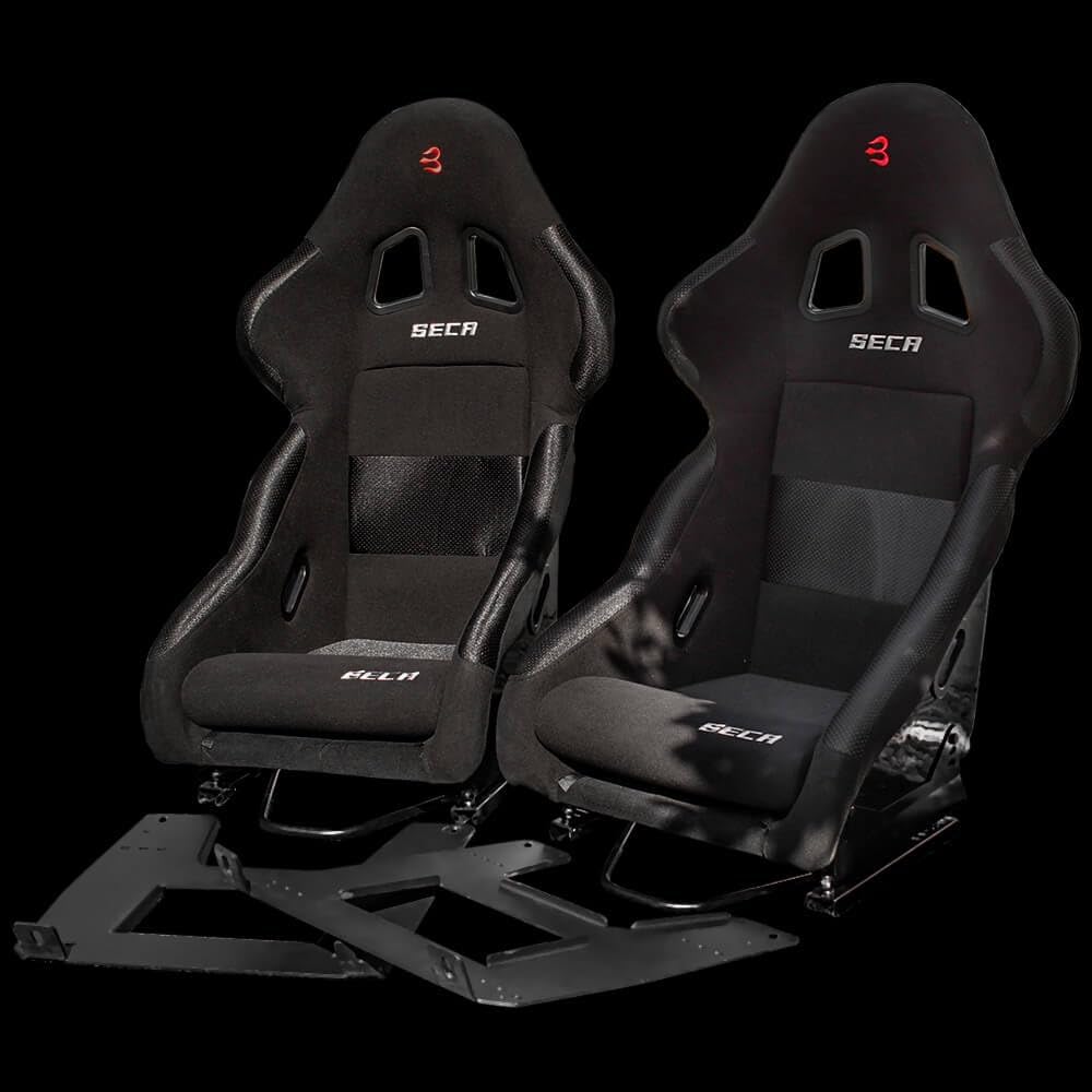 Set of Barbarian Fixed Bucket SECA Racing Seats for MX5 Mk3 (NC Chassis) Mazda, Black Felt, Track, Race, Drift