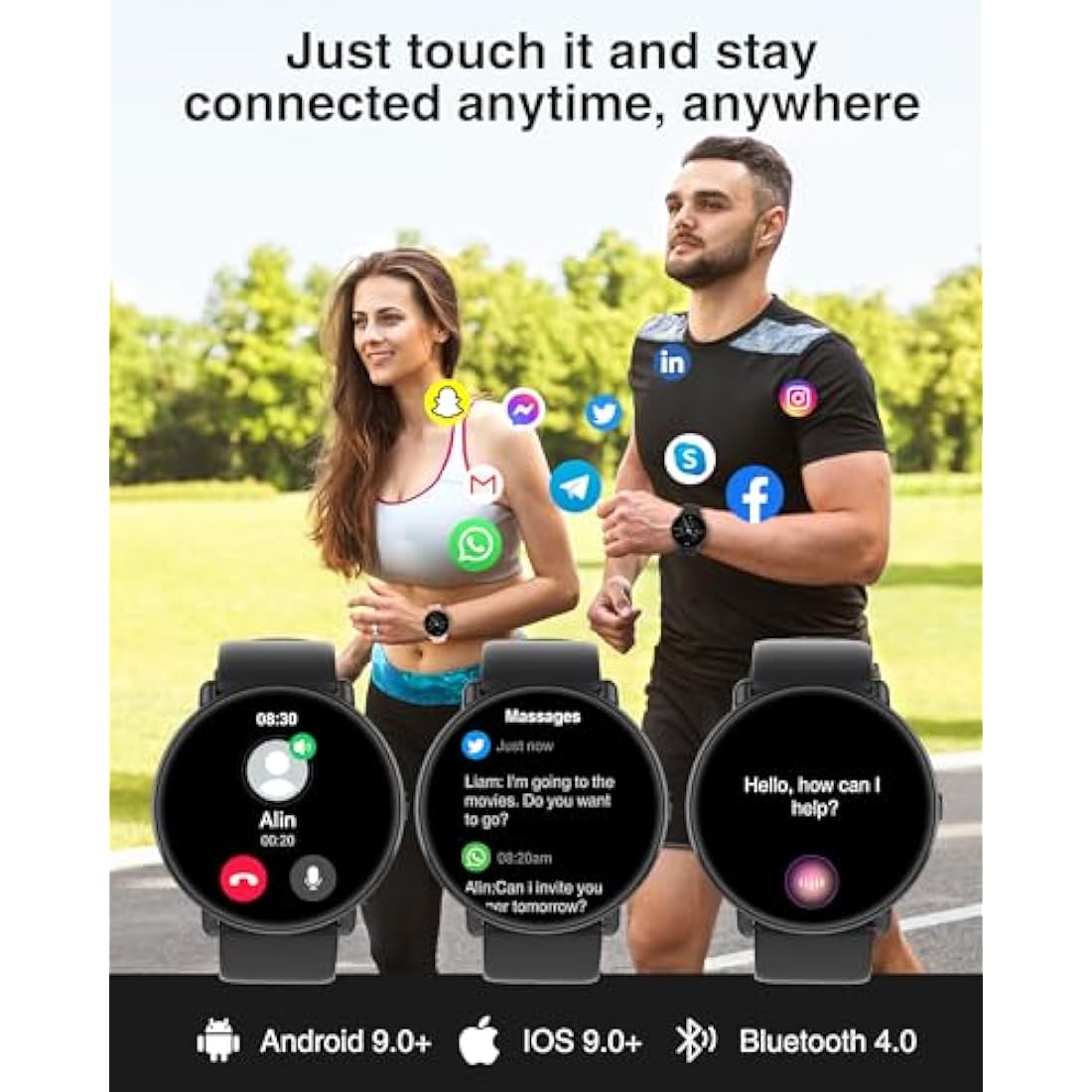 Gerpeng Smart Watch for Men - 1.43” AMOLED Display, Smartwatch with Call Function, 111+ Sports, IP68 Waterproof, Fitness Watch with Heart Rate SpO2 Sleep Monitor Step Counter for Android iOS