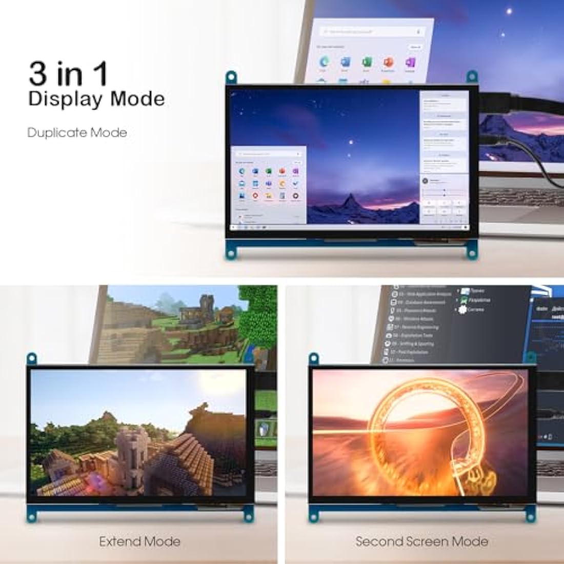 ELECROW Touchscreen Monitor, Raspberry Pi Screen Small Monitor 10.1 Zoll 1280×800 HD Mini Display for Raspberry Pi 5/400/4/3/2/Zero/B/B+, Win11/10/8/7, Jetson Nano