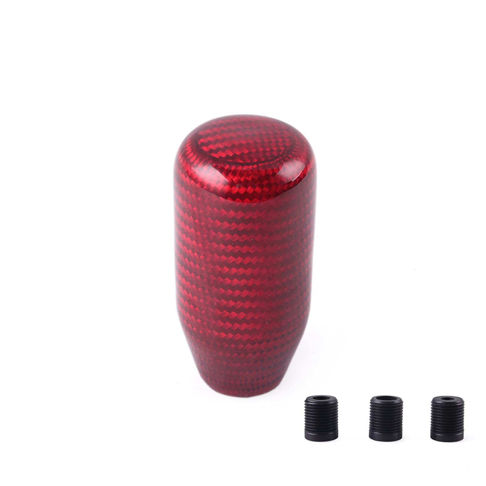 muge racing Carbon Fiber Shift Knob Gear Shifter Knobs with 3 Adapter Most Car Decorations Classic,Red-Long