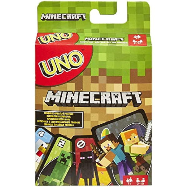 Mattel Games UNO Minecraft, Collectible Card Deck with 112 Cards, Card Game for Family Game Night, Use as Travel Game, Engaging Gift for Kids, 2 to 10 Players, Ages 7 and Up, FPD61