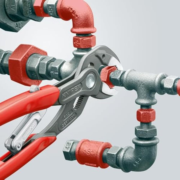 Knipex SmartGrip® Water Pump Pliers with automatic adjustment grey atramentized, with non-slip plastic coating 250 mm 85 01 250