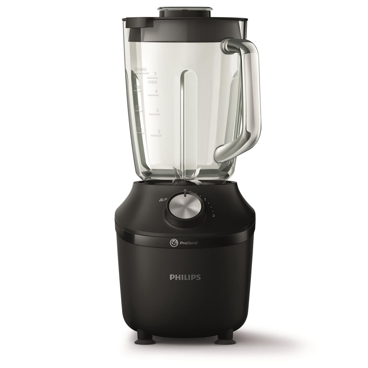 Philips Blender 3000 Series, ProBlend System, 2L Maximum Capacity, 1.25L Effective Capacity, 600W, 2 Speed Settings & Pulse, Glass Jar, Black
