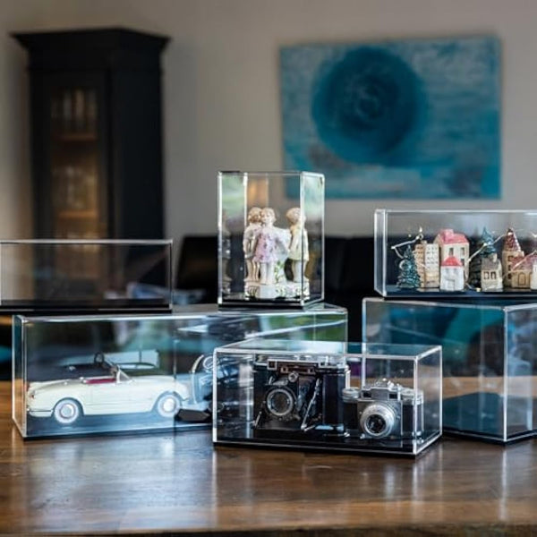 HMF 46800900 Acrylic Display Case for Model Cars / Figures, Various Sizes, Transparent, 34 x 14 x 16 cm