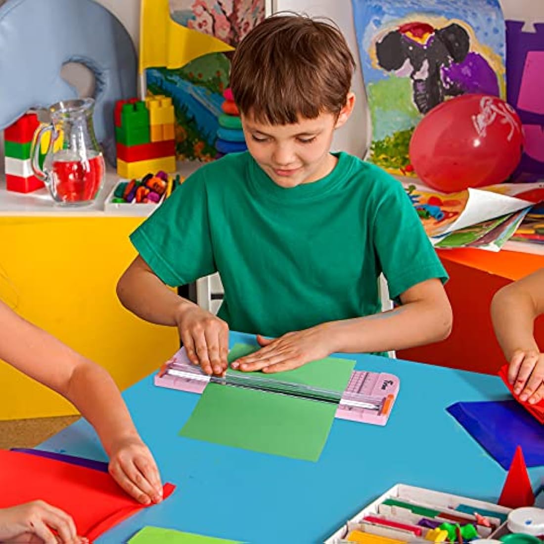 Firbon A4 Paper Cutter 12 Inch Titanium Paper Trimmer Scrapbooking Tool with Automatic Security Safeguard and Side Ruler for Craft, Coupon, Label and Cardstock (Pink)