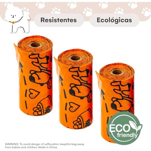 Dog Poo Bags + Poo Bag Holder | Poo bags Eco with poo bags dispenser. Poo bags dog eco strong and durable. Perfect for small and large dogs. Poop Bags dog + Bags holder. Poo Bags with handles