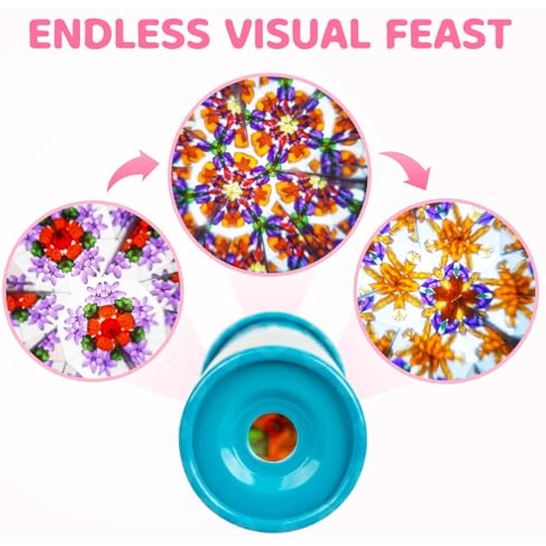 D-FantiX Classic Tin Kaleidoscope, 2 Pack Kaleidoscope for Kids Boys Girls, Retro Toys Educational Toys with Metal Body, Boys Girls Birthday Party Gift, Goodie Bags, Party Favors for Kids(Style 1)