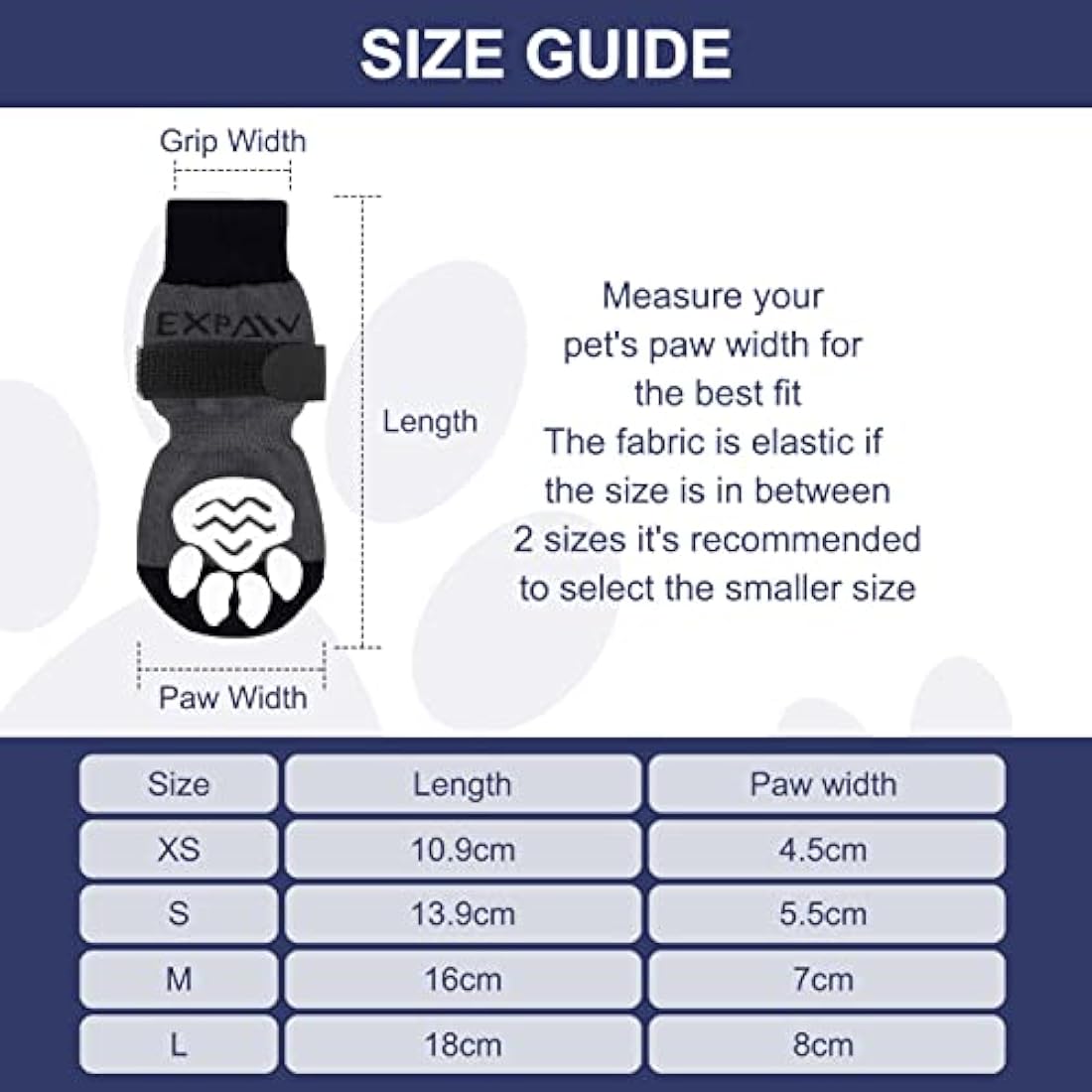 EXPAWLORER Anti Slip Dog Socks with Grips - Dog Paw Protectors Injured Care Stop Licking Traction Control, Indoor Dog Boots with Adjustable Strap Fit for Puppy Small Medium Large Dogs
