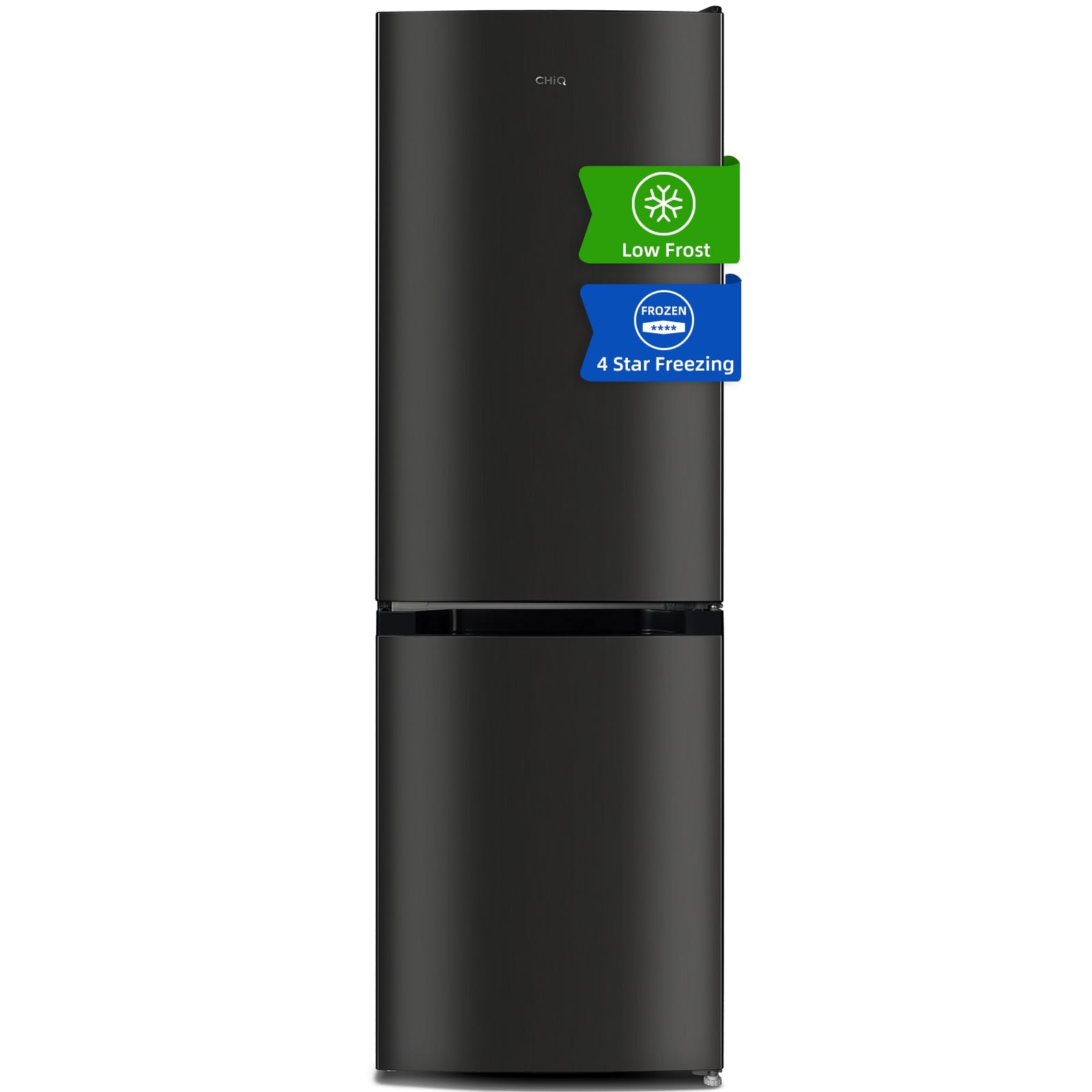 CHiQ FBM157L4EU, Fridge Freezer, 157L, 70/30, 12-Year Compressor Service, Low Frost, E, 39 dB, 48cm Wide 144cm Tall, Black