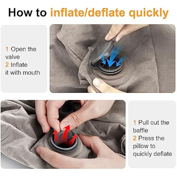 Inflatable Travel Foot Rest | Kids Airplane Bed | Adjustable Height Leg Pillow | Make a Flat Bed for Kids and Toddlers | Great for Airplane, Train, car（Grey, 2 Pack）