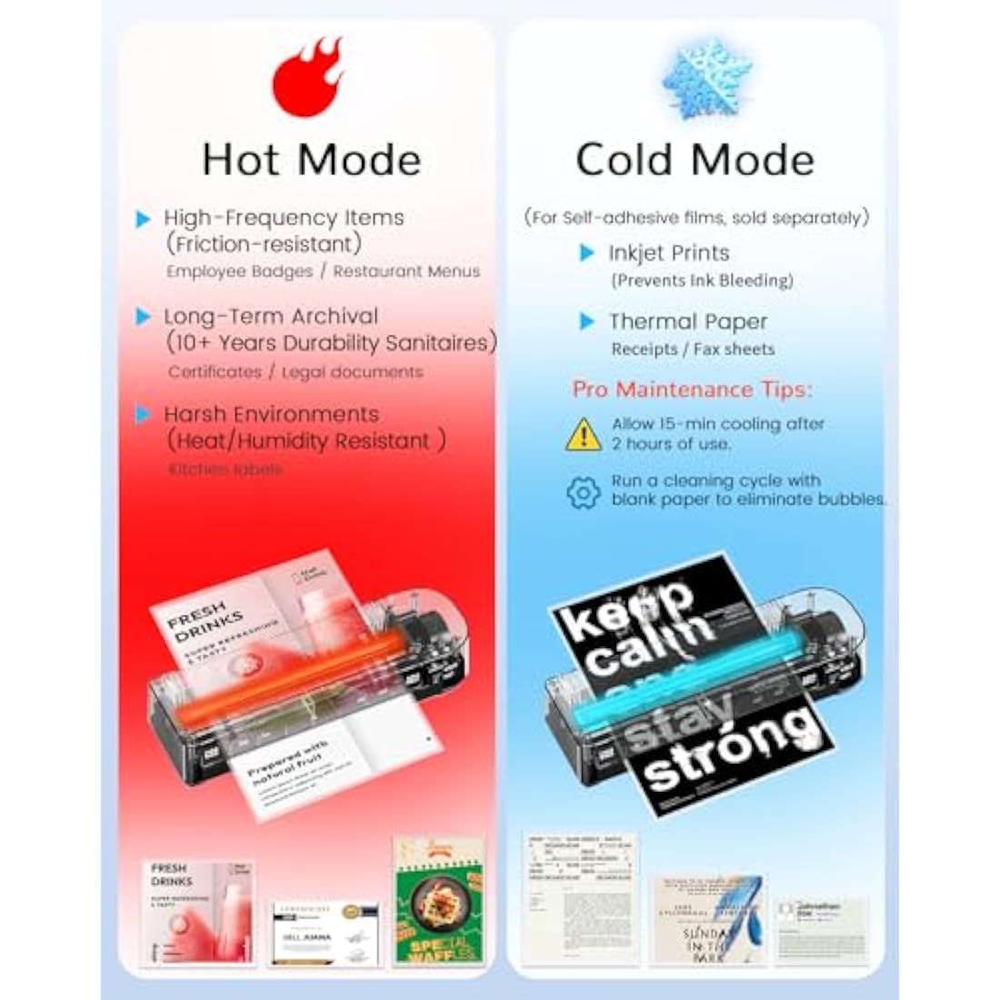 MAXDONE A4 Laminator Laminator Machine - Thermal and Cold A4 Laminators Machine with 10 Laminating Pouches, Laminating Machine 80-125 Mic and 90-s Warm Up A4/A5/A6 for School Home (Black)