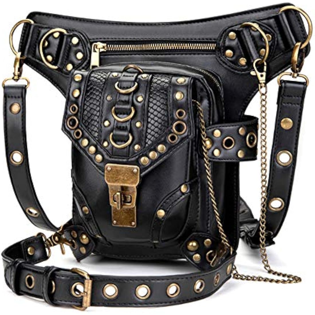 FiveloveTwo® Men Women Multi-Purpose Tactical Drop Leg Arm Bag Pack Hip Belt Waist Messenger Shoulder Fanny Packs Steampunk Bag Wallet Purse Pouch Bag