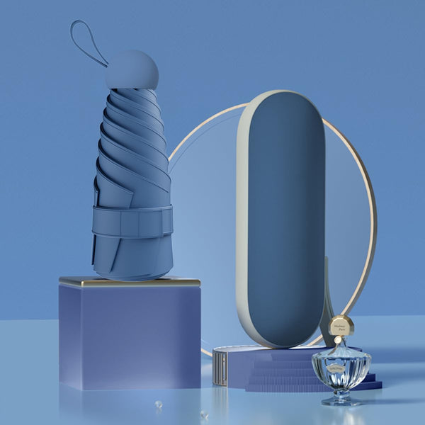 Windproof Mini Travel Folding Umbrella - UPF 50+ Sun & Rain Protection, Small Compact Lightweight Design Fits in Pocket or Bag, Eco-Friendly Fabric Wallet Umbrella for Commuter, Men Women Boys Girls