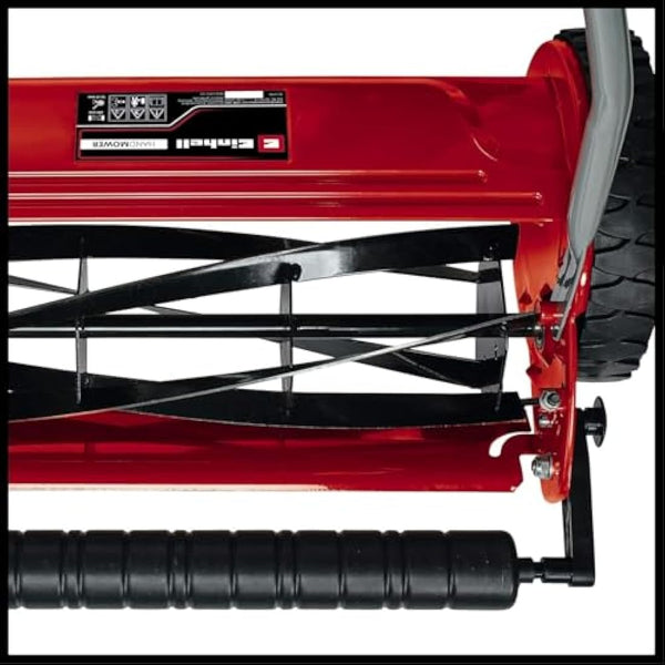 Einhell GC-HM 300 Hand Push Lawnmower -- Manual Lawn-Mower With 30cm Cutting Width, 16L Grass Box, 4 Cutting Height Levels -- Walk-Behind Lawn Mower For Small Gardens, Red & Black