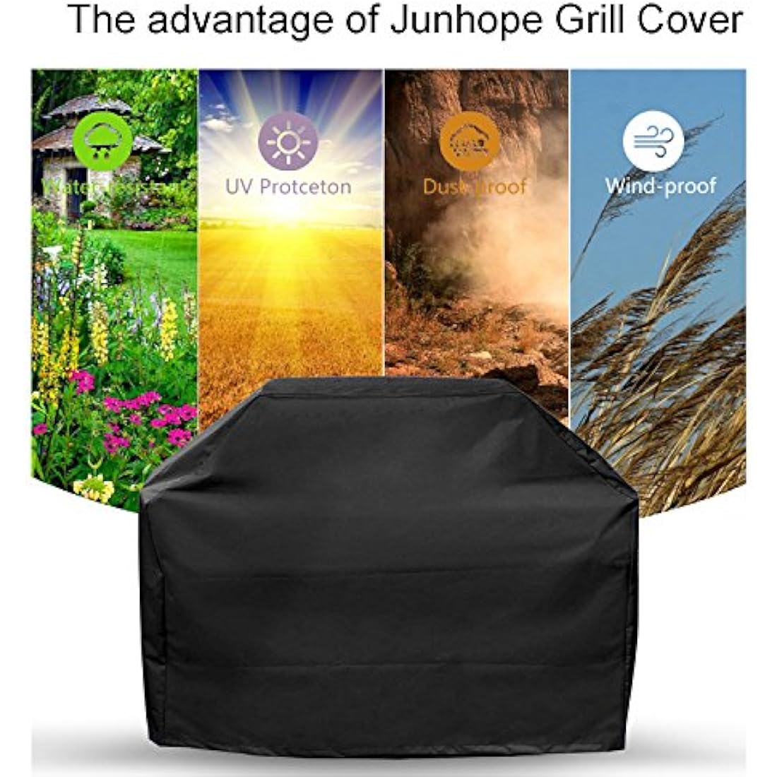 Barbecue Cover - Heavy Duty Waterproof Gas BBQ Grill Cover - 210D Oxford Fabric, Indoor Outdoor Rain Dust Protection with Storage Bag