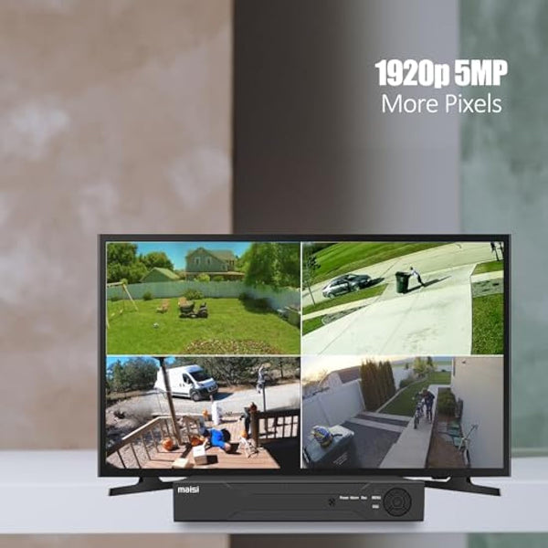 maisi 8 Channel 3K Lite DVR Recorder for CCTV Security Camera System, Support AHD/CVI/TVI/IP/CVBS/Analog Cameras, Motion Detection, Email Alert, Remote Viewing, USB Backup, NO Hard Drive Disk