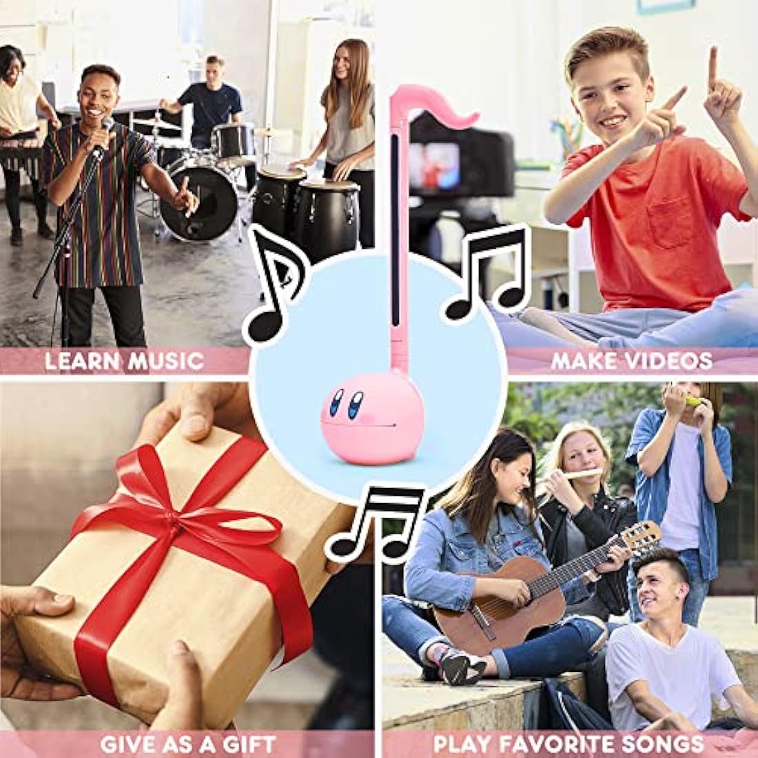 Otamatone Regular Kirby, Japanese Electronic Musical Instrument, Portable Touch Sensitive Digital Music Instruments Synthesizer, Fun Kids Teens Adults Birthday Christmas Toy Song Game Stuff