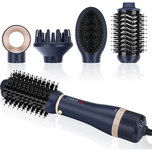 4 in 1 Hair Dryer Brush Set, Multi Air Styler with 4 Attachments as Hairdryer, Hot Air Brush, Hair Diffuser, Hot Brush for Hair Styling, Ionic Care Frizz-Free, Blue