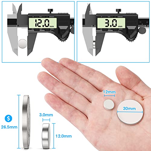 FINDMAG 50 Pcs 12 mm x 3 mm Small Magnets Strong, Fridge Magnets, Strong Magnet, Whiteboard Magnet, Tiny for Whiteboard, Magnetic Round for Crafts, Photos, Tools, Arts, DIY, School, Home, Office