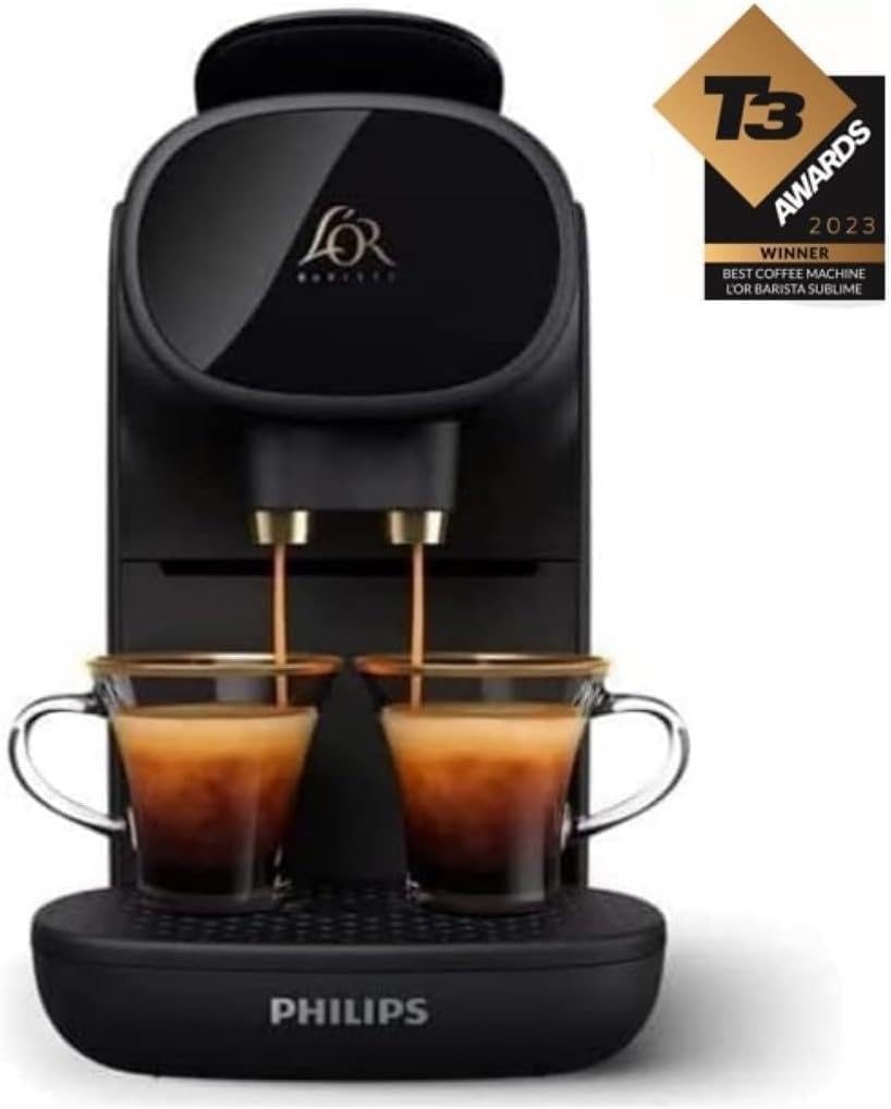 Versuni PHILIPS L'OR Barista Sublime Capsule Coffee Machine, Double Shot, 1 or 2 Cups, Full Coffee Menu, Black (LM9012/60)