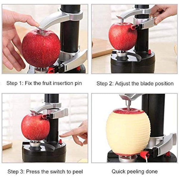 AIHANCH Automatic Potato Peeler Electric Peeler for Potatoes and Fruit [1 Adapter 2 Extra Blades] - Electric Apple Peeler Fruit Peeler Stainless Steel Kitchen Peeling Tool with Apple Corer