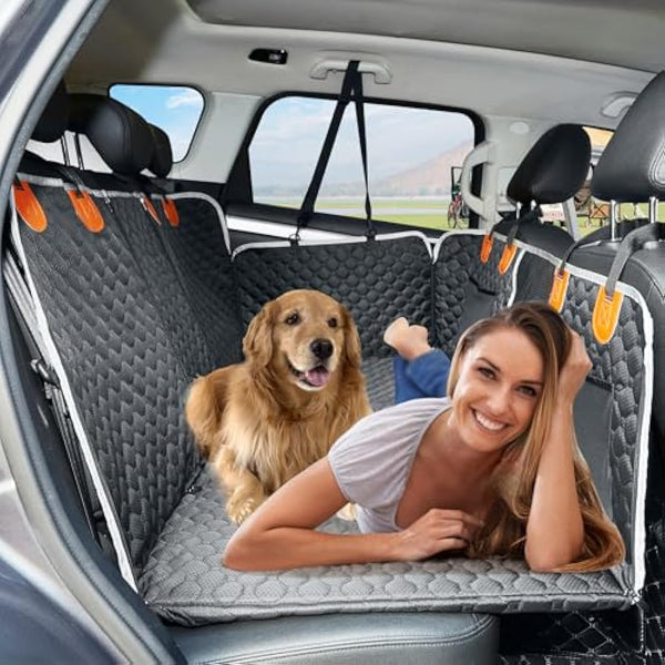 ANOSOSPECIAL Back Seat Extender,Dog Car Seat Cover,Waterproof Pet Hammock Travel Bed,Durable Camping Air Mattress,Non Inflatable Car Bed Mattress Easy Clean for SUV Truck (Black)