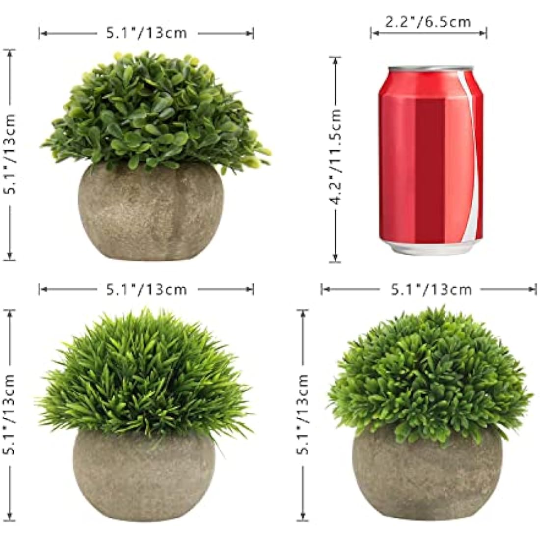 3 pcs Artificial Plant Small Decorative Plants in Pot, Mini Faux Plant Indoor, Lifelike Plastic Plant Potted for Home, Office, Desk, Kitchen, Bathroom, Desk and Table Decor