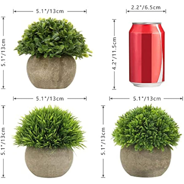 3 pcs Artificial Plant Small Decorative Plants in Pot, Mini Faux Plant Indoor, Lifelike Plastic Plant Potted for Home, Office, Desk, Kitchen, Bathroom, Desk and Table Decor