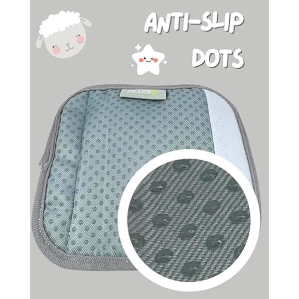 HECKBO 2x Harness Cushions Sheep & Clouds – Soft Strap Pads for Car Seat & Carrier – Boys & Girls