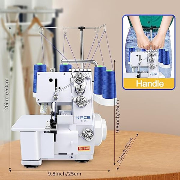 KPCB Tech Overlocker Sewing Machine 3/4 Thread Overlock Machines with LED Light and Accessories Kits
