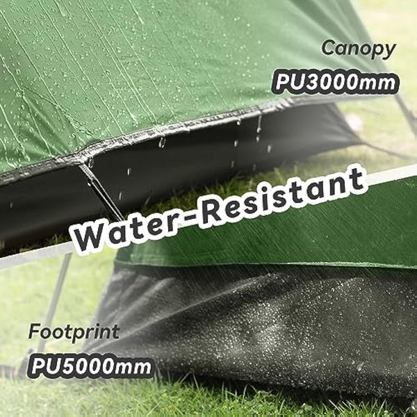 Forceatt Tent, 2-4 Man Tent for Camping, Easy Setup Lightweight Two Doors PU3000mm Waterproof Dome Tent, Windproof Instant Outdoor Tent Suitable for Traveling, Beach, Camping, Hiking, Mountaineering