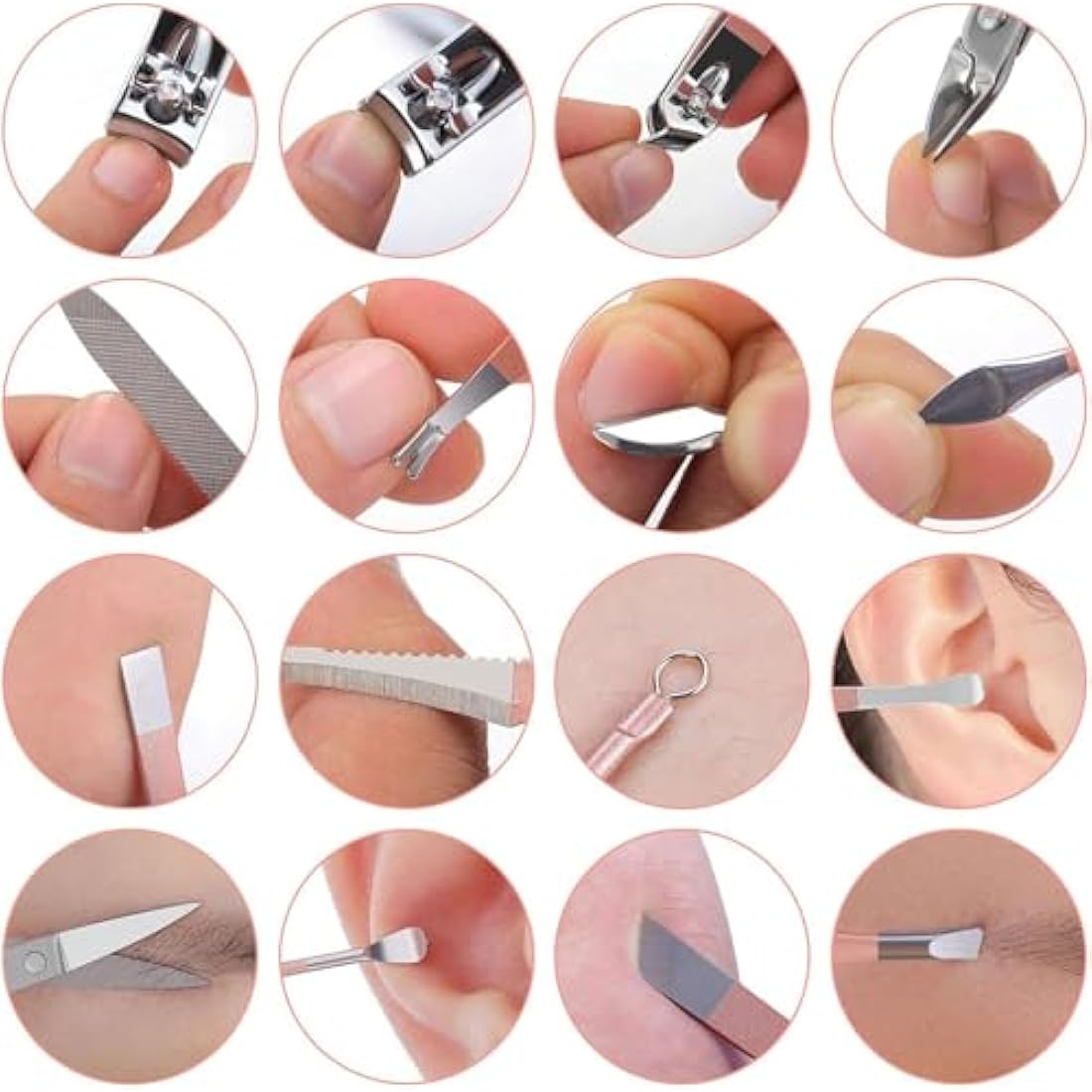 Manicure Set Glamour Gaze Manicure Pedicure Kit Nail Clippers 16 in 1 Professional Stainless Steel Cuticle trimmer Grooming Kit for Men Women with Storage Travel Case