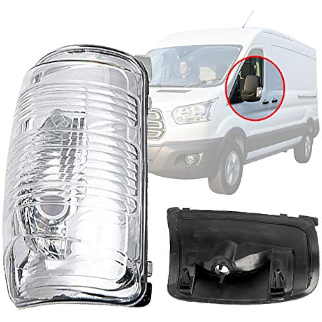 Left Side Wing Mirror Indicator Lens Cover without Lamp Included for Ford Transit MK8 2014 Onwards, MPN 1847387