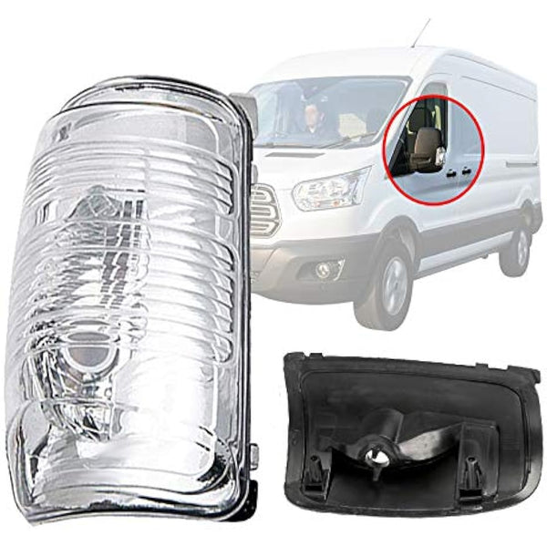 Left Side Wing Mirror Indicator Lens Cover without Lamp Included for Ford Transit MK8 2014 Onwards, MPN 1847387