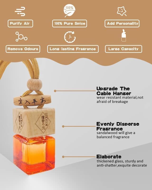 Car Air Fresheners for Men | Air Fresheners with Odour Eliminator Technology | Long Lasting Fragrance Car Accessories for Men | Strong Scents Perfume Diffusers (10ml Dark Night)