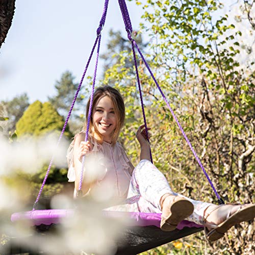 Relaxdays Outdoor Nest Swing for Kids & Adults, 110 cm, for Up To 100 kg, Round Swing, Green