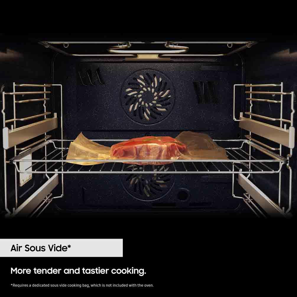 Samsung Series 4 Dual Cook Flex Smart Oven with Pyrolytic Cleaning, Colour: Stainless Steel, NV7B45305AS