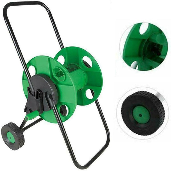 Fame Hose Pipe Reel Holder Trolley Cart Rack Garden Water Portable Free Standing Stand Wall Mountable Winder Storage Holder 1/2" X 60M (Hose Trolley)