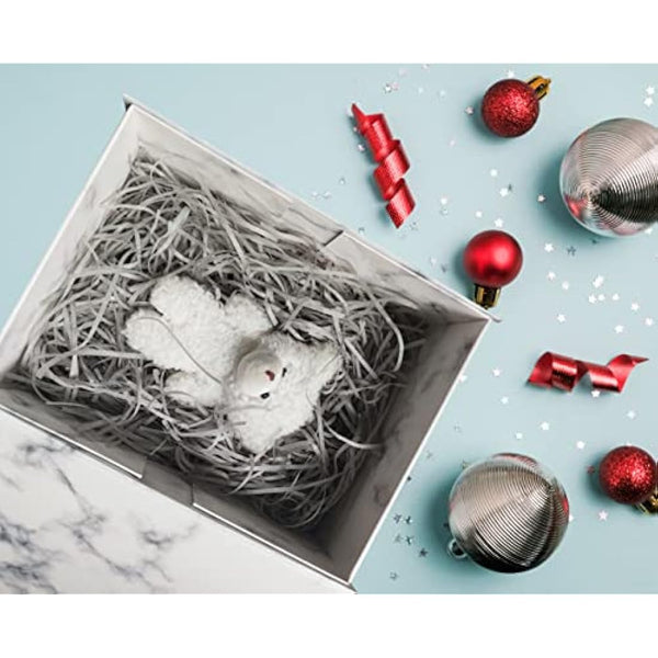 Marble Gift Box, 33x26x11cm Gift Box Large with Magnetic Lids and Silk Ribbon Specially Designed for Valentines Day, Presents Birthdays, Holidays, Anniversaries Gift Packaging