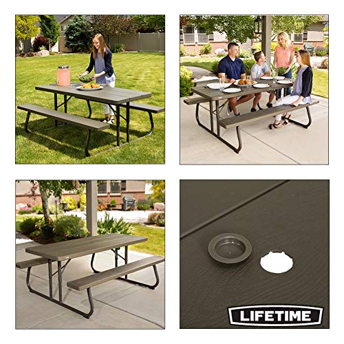 LIFETIME 60112 6 ft (1.83 m) Picnic Table (brown)