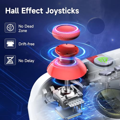 EasySMX X15 Wireless PC Controller with Hall Triggers, Hall Joysticks, Enhanced Bluetooth Game Controller,No Drift No Deadzone effect, Compatible with Windows PC, Android, Steam and Switch