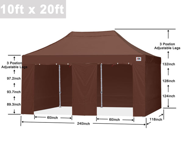 ABCCANOPY 3x6M Pop Up Gazebo Canopy Commercial Tents Market stall with 4 Removable Sidewalls and Roller Bag Bonus 4 Weight Bags (Grey)
