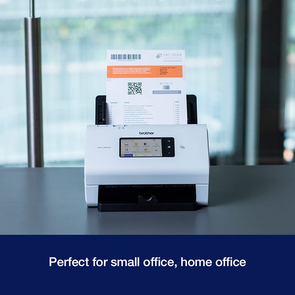 Brother ADS-4300N Desktop Document Scanner |SuperSpeed USB 3.0 |Double-sided |Advanced Image Capture, UK Plug