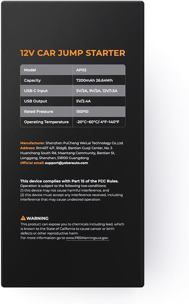 9-in-1Jump Starter Power Pack 4500A with 150PSI Air Compressor, YaberAuto Car Battery Booster Jump Starter for 9L Gas/8L Diesel, Car Starter Power Bank with Jump leads, Gloves, Lights